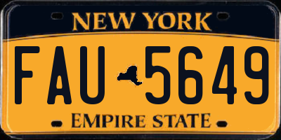 NY license plate FAU5649