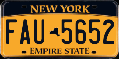 NY license plate FAU5652
