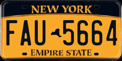 NY license plate FAU5664