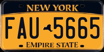 NY license plate FAU5665