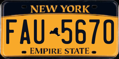 NY license plate FAU5670