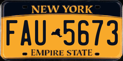 NY license plate FAU5673