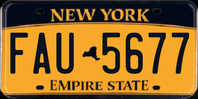NY license plate FAU5677