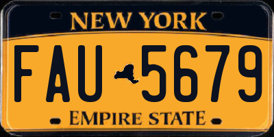 NY license plate FAU5679