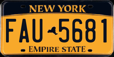 NY license plate FAU5681