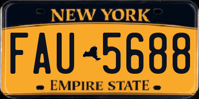 NY license plate FAU5688
