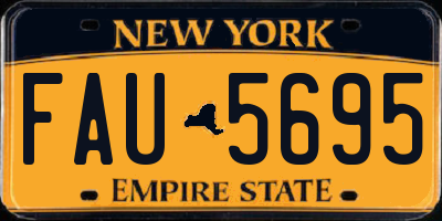 NY license plate FAU5695