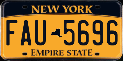 NY license plate FAU5696