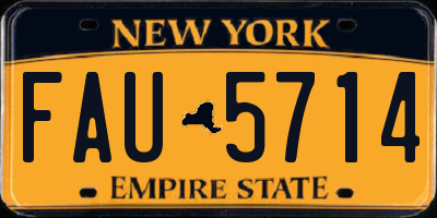 NY license plate FAU5714
