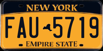 NY license plate FAU5719