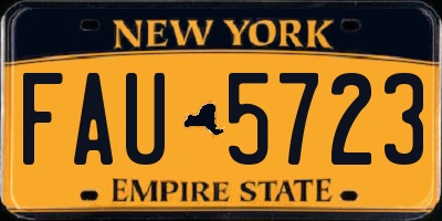 NY license plate FAU5723