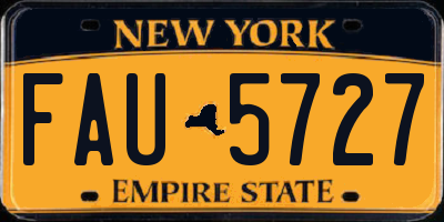 NY license plate FAU5727