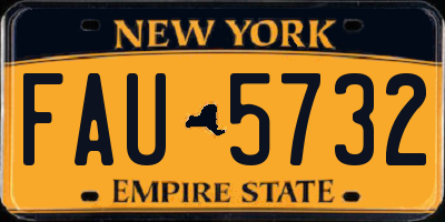 NY license plate FAU5732