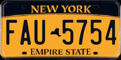 NY license plate FAU5754