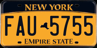 NY license plate FAU5755