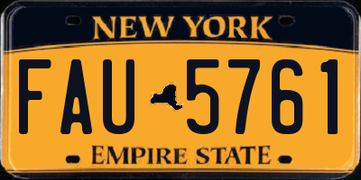 NY license plate FAU5761