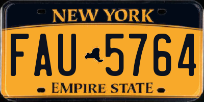 NY license plate FAU5764