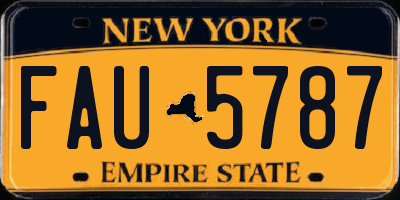 NY license plate FAU5787