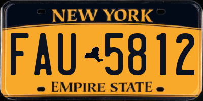 NY license plate FAU5812