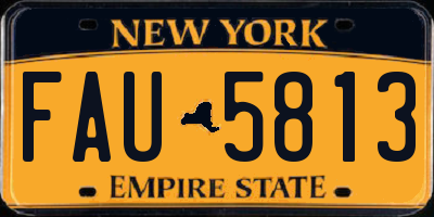 NY license plate FAU5813