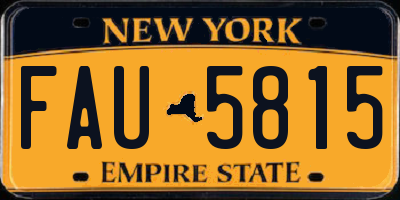 NY license plate FAU5815