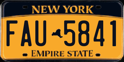 NY license plate FAU5841