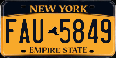 NY license plate FAU5849