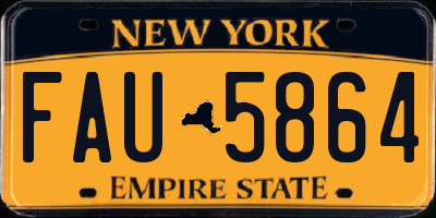 NY license plate FAU5864
