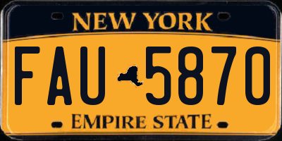 NY license plate FAU5870