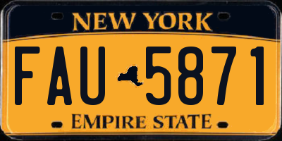 NY license plate FAU5871