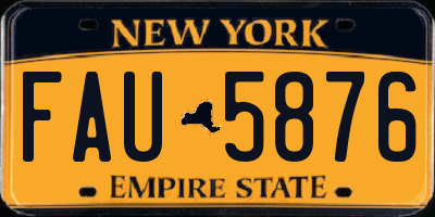 NY license plate FAU5876