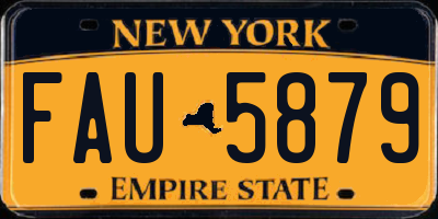 NY license plate FAU5879