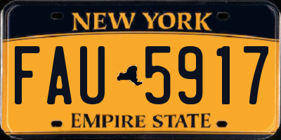 NY license plate FAU5917