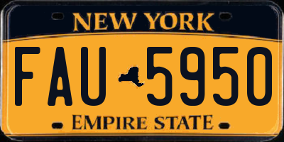 NY license plate FAU5950
