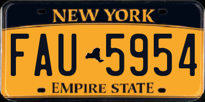 NY license plate FAU5954
