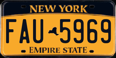 NY license plate FAU5969