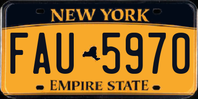 NY license plate FAU5970