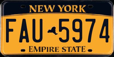 NY license plate FAU5974