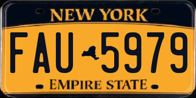 NY license plate FAU5979