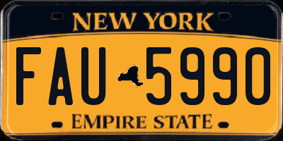 NY license plate FAU5990