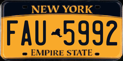 NY license plate FAU5992