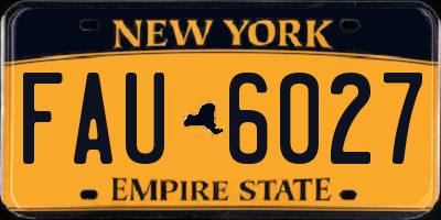 NY license plate FAU6027