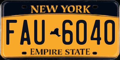 NY license plate FAU6040