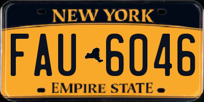 NY license plate FAU6046