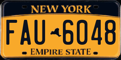 NY license plate FAU6048