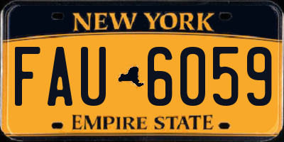 NY license plate FAU6059
