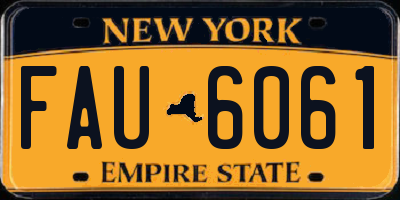 NY license plate FAU6061