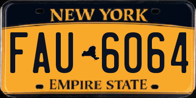 NY license plate FAU6064
