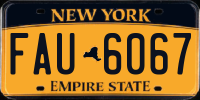 NY license plate FAU6067