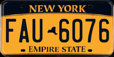 NY license plate FAU6076